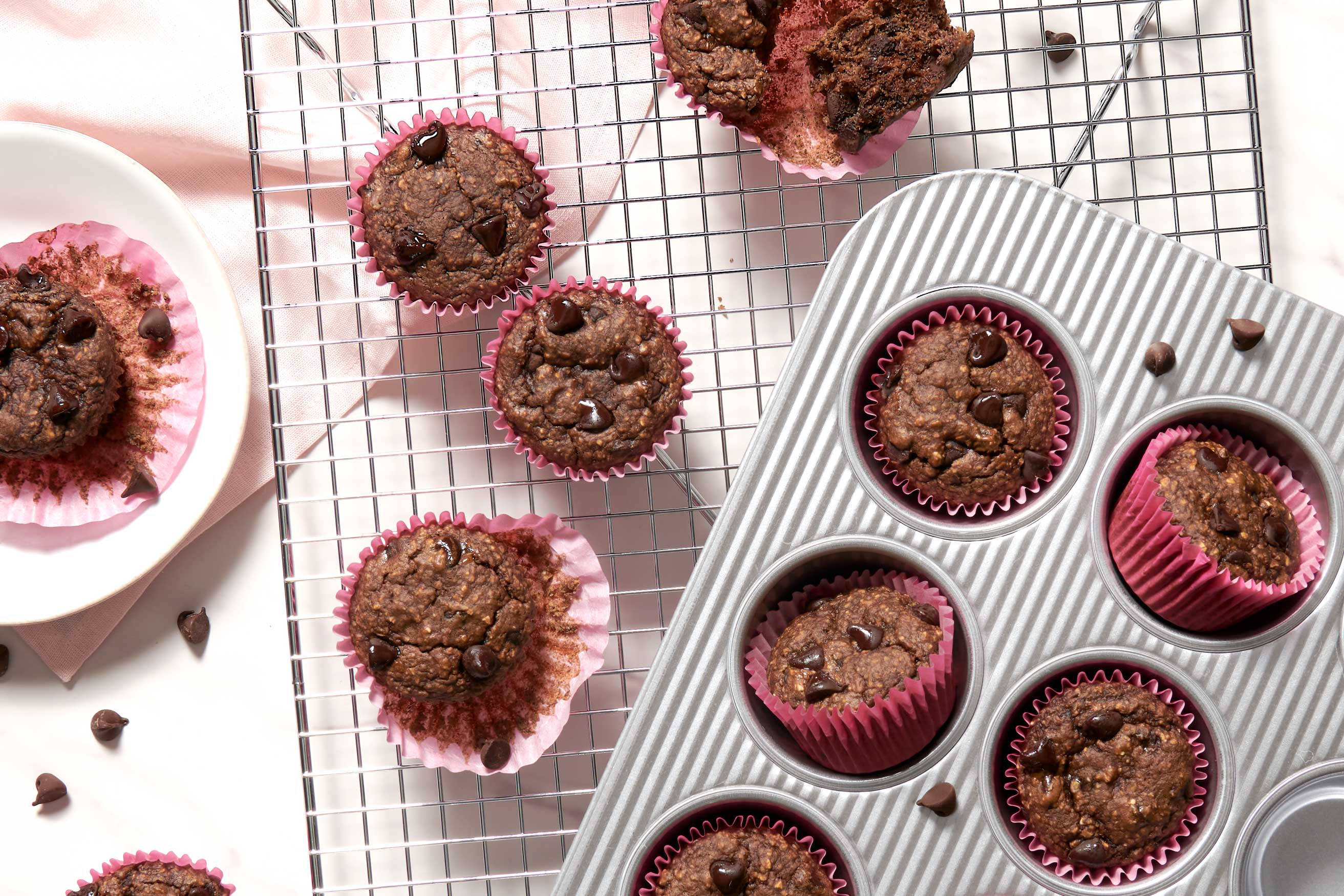 Double Chocolate Protein Muffins