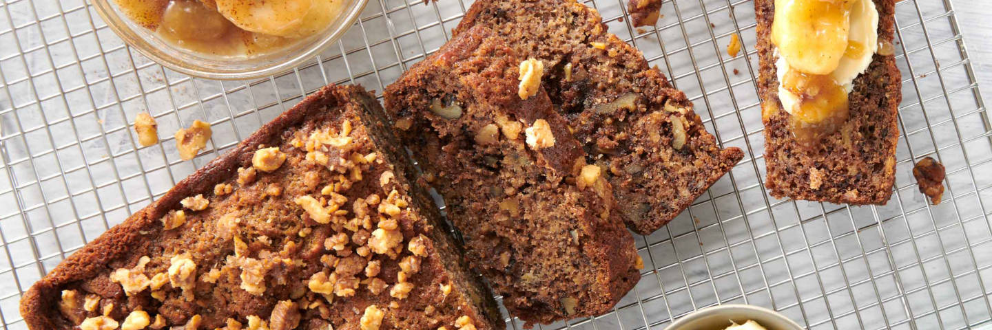 Gluten Free Banana Loaf with Caramelized Bananas-image