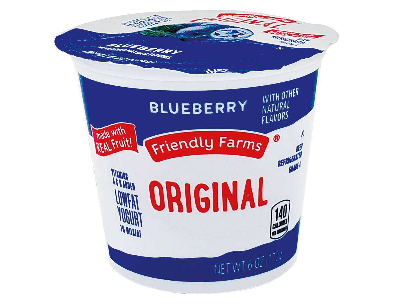 Lowfat Blueberry Yogurt, 6 oz