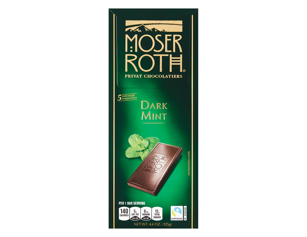 Moser Roth Mint Dark Chocolate Bar, 4.4 oz