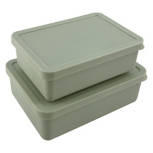 Green Rectangular Food Storage Containers 2 Piece Set