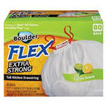 Citrus Flex Odor Control Drawstring Kitchen Bags, 80 count