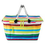 Rainbow Stripe Soft Sided Basket Cooler, 18.1" x 10.6" x 9.7"
