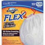 Flex  Extra  Strong Tall Kitchen Drawstring Trash Bags, 120 count