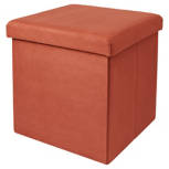 Baked Clay Foldable Storage Ottoman, 14.9" x 14.9" x 14.9"