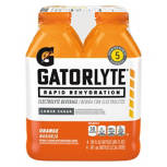 Gatorlyte Orange  Rapid Rehydration Drink, 20 fl oz bottles, 4 pack