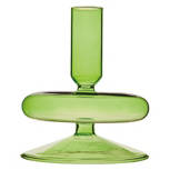 Small Glass Candle Holder, Green