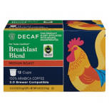 Fair Trade Decaf Breakfast Blend Medium Roast Coffee Pods, 12 count