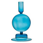 Medium Glass Candle Holder, Blue