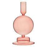Medium Glass Candle Holder, Pink