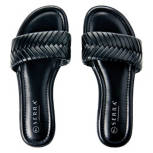 Ladies Summer Slide Sandals- Black, 9