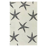 Black/White Starfish Indoor/Outdoor Oblong Vinyl Tablecloth, 60" x 84"
