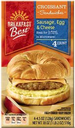 Sausage, Egg and Cheese Croissant Breakfast Sandwich, 18 oz
