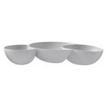 White 3-Section Chip & Dips Tray, 11.6" x 16.7" x 3"