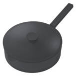 Black Mini Cast Aluminum Pan with Lid, 8"