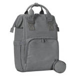 Grey Diaper Backpack with Baby Changing Mat
