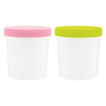 2 Pack Medium Ice Cream Storage, Green/Pink