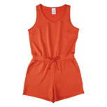Women's Orange V Neck Sleeveless Romper, Size S
