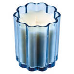 English Garden Blue Floral Glass Candle