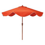 Rust Scalloped Market Umbrella, 106.3" x 96.5"