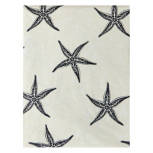 Black/White Starfish Indoor/Outdoor Oblong Vinyl Tablecloth, 52" x 70"