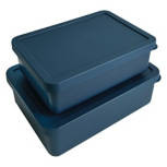 Blue Rectangular Food Storage Containers 2 Piece Set