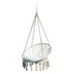 Round Indoor/Outdoor Boho Hanging Chair, 31.5" x 31.5" x 17.7"