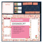Navy/Pink Floral Stationery 11 Piece Set