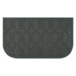 Grey Polygon Rounded Kitchen Accent Rug, 20" x 34"