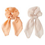 Neutral Long Bow Scrunchies, 2 pack