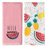 Watermelon/Confetti Fruits 15" x 25" Kitchen Towels, 2 pack