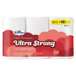 12 Roll Ultra Strong Bath Tissue - 244 Sheets