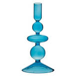 Large Glass Candle Holder, Blue
