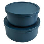 Blue Round Food Storage Containers 2 Piece Set