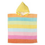 Rainbow Stripe Hooded Cotton Beach Towel, 24" x 48"