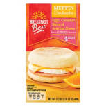 Canadian Bacon, Egg and Cheese Muffin Sandwiches, 4 count