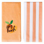 Peach/Stripes 15" x 25" Kitchen Towels, 2 pack
