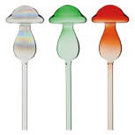 Mushrooms Self-Watering Glass Irrigation Globes, 3 pack