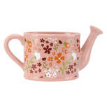 Pink Floral Watering Can Planter, 14" x 5.7" x 7.3"