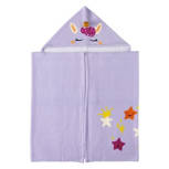 Purple Unicorn Hooded Cotton Beach Towel, 24" x 48"