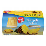 Pineapple Titbits Fruit Bowl in 100% Juice - 4 pack, 4 oz