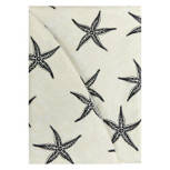 Black/White Starfish Indoor/Outdoor Round Vinyl Tablecloth, 70"
