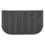 Grey Ribcord Rounded Kitchen Accent Rug, 20" x 34"