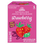 Sparkling Strawberry Juice, 8.4 fl oz cans, 4 pack