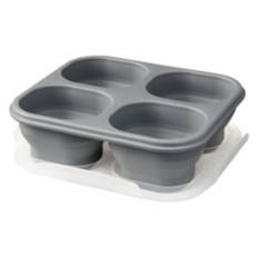 4 Compartment Lunch Box, Grey