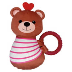Valentine's Day Bear with Ring Dog Toy