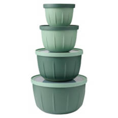 8 Piece Tall Storage Bowl Set, Olive