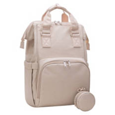Diaper Backpack with Baby Changing Mat, Beige