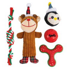 Holiday Dog Toy Gift Set - Reindeer