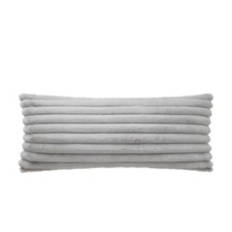 20" x 48" Faux Fur Body Pillow, Gray Ribbed